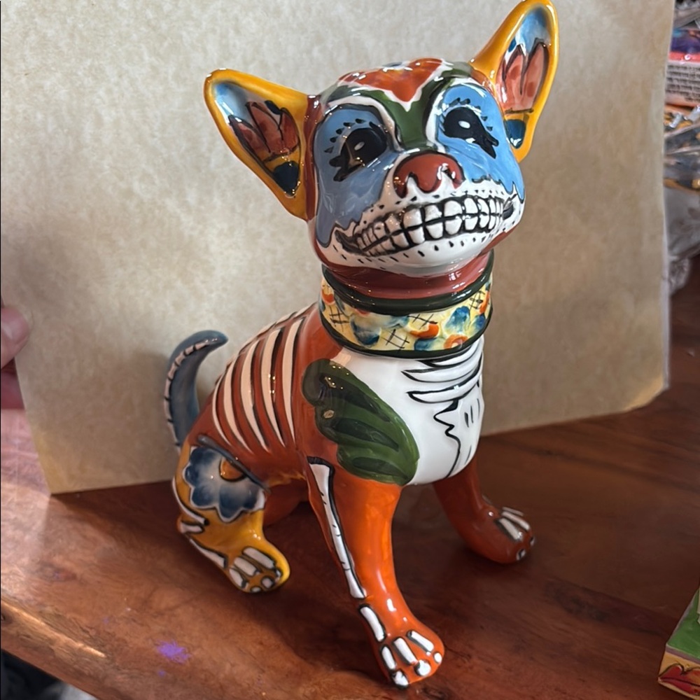 Blue sky Clayworks Halloween Day of the dead Ceramic Dog Figurine 2020